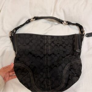 Coach Black Patterned Hobo Bag